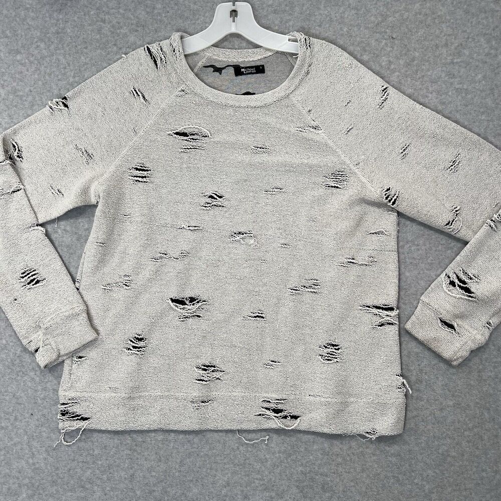 MICHAEL LAUREN Sweatshirt with Holes Small (fits Like a M) Oversized Revolve
